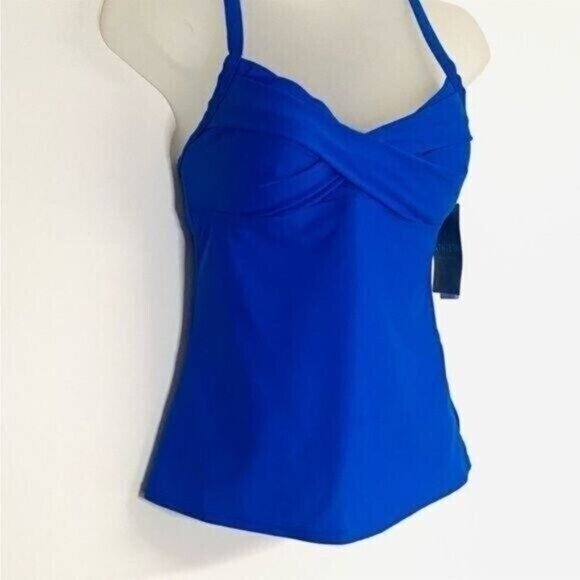 Athleta Womens Twister Tank Tankini Top Swim Adjustable Straps Blue - Picture 5 of 11
